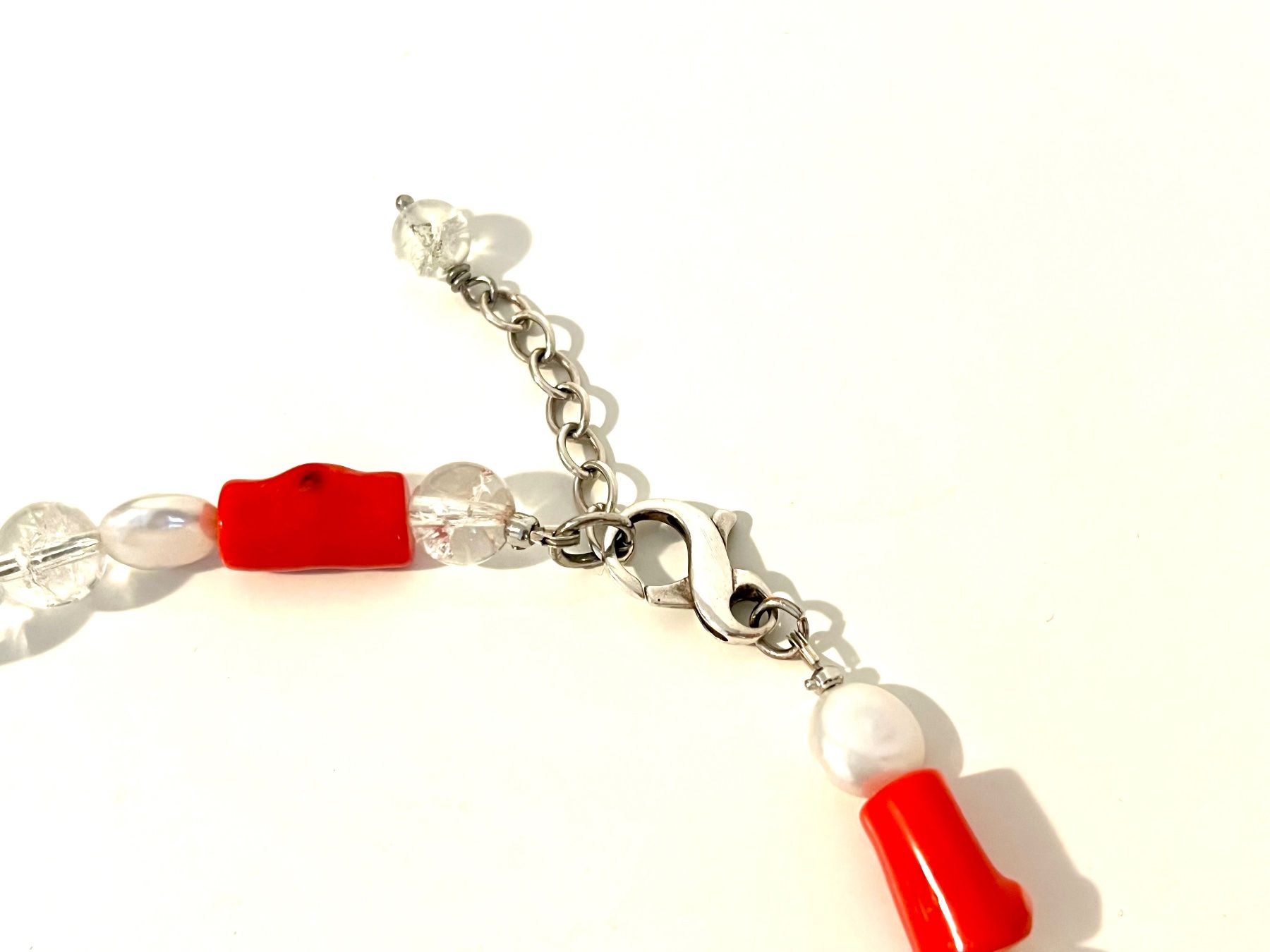 Catenine: Coral, Abalone & Pearl Necklace - Sterling Silver – Nuovo e nell'imballaggio originale da Rüschlikon venduto da ThereseJewelryDesign 2