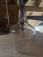 Vintage Glas Pendelleuchte Lampe Kupfer Optik Top Zustand