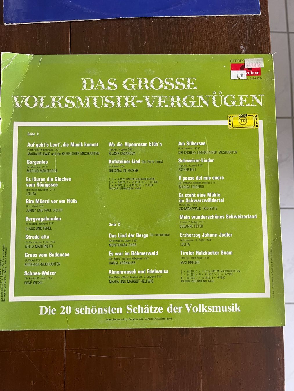 Schallplatten: LP.  Volksmusik – Gebraucht aus Dintikon von Redgar58 1