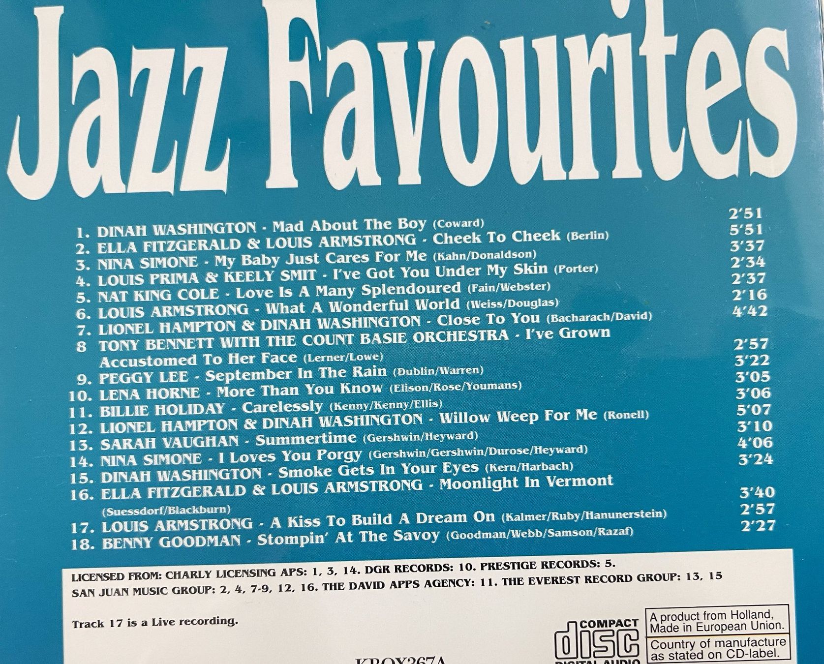 CD: Jazz Favourites - 3 CD - Box – Usato da Oftringen venduto da Vucki 4