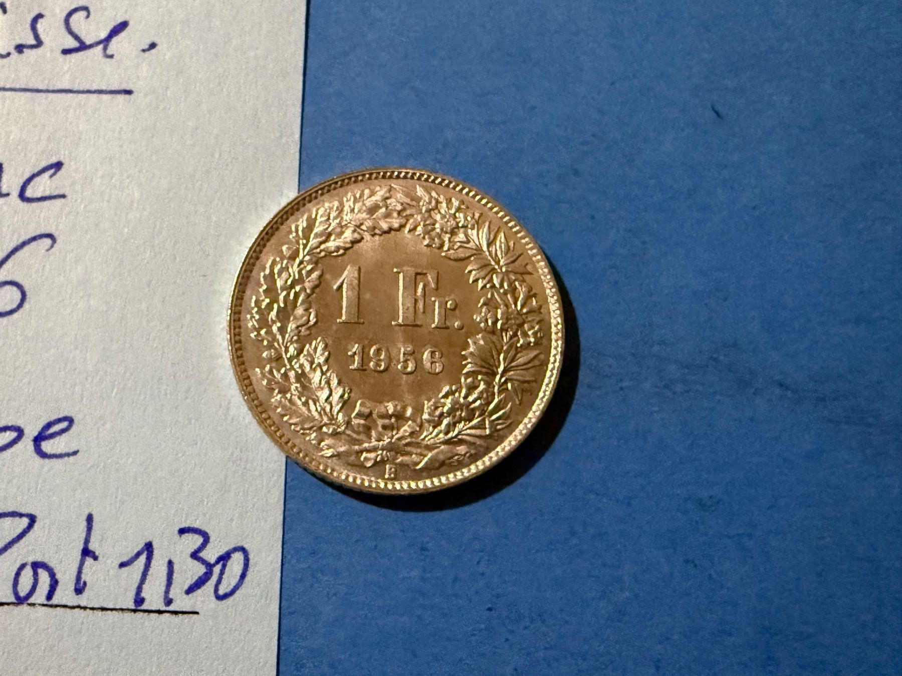 Tutti le monete: SUISSE : 1 FRANC 1956 - SUPERBE – Usato da genève venduto da GEnumist 1