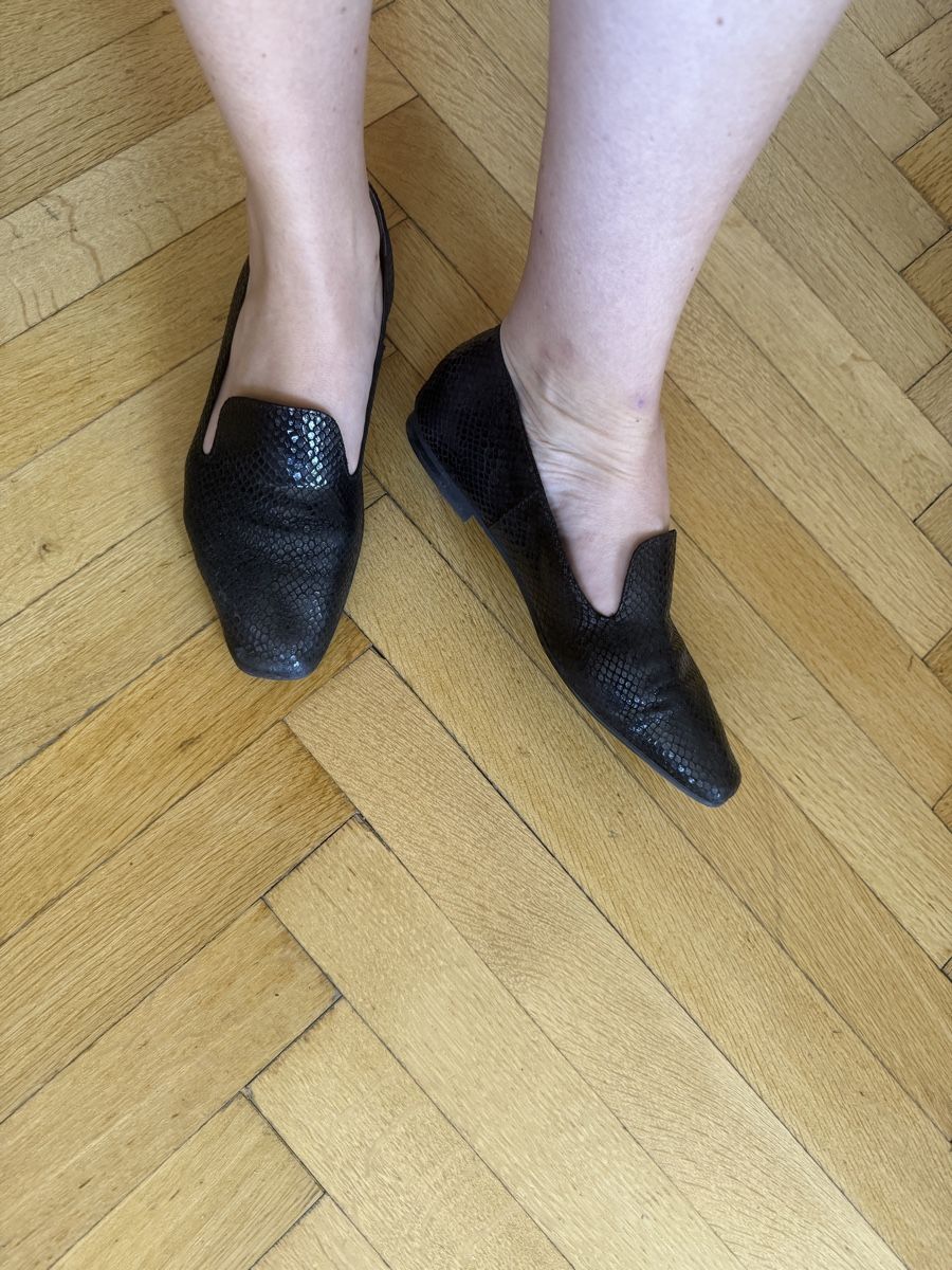 Scarpe da donna: Chaussures / Mocassins noirs Manor T.41 cuir python serpent – Usato da Lausanne venduto da Stephaniesdressing 5
