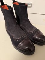 Santoni Stiefel Leder schwarz braun Gr. 37 guter Zustand