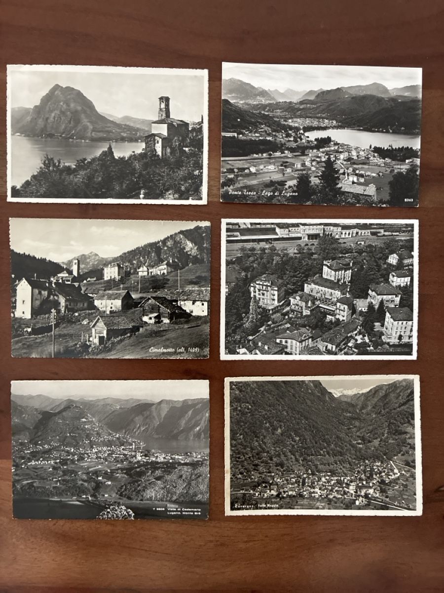 Cartoline postali: 12 Ansichtskarten Schweiz diverse vom Ticino  – Usato da Oftringen venduto da Cla.vD.74 3