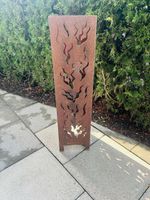 Feuerschale Cortenstahl mit Flammenmotiv neuwertig