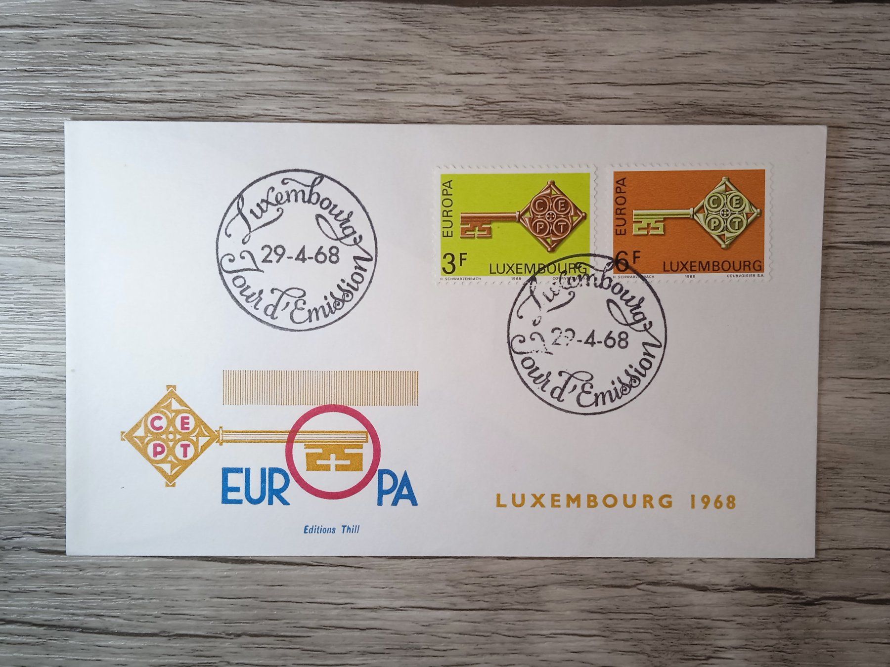 Tutti i francobolli: TR47 Enveloppe + Timbre Luxembourg 1968 – Usato da Cousset venduto da Patrick_Collections