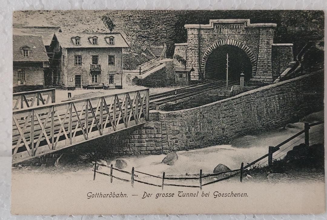Ansichtskarten: GOESCHENEN  -  Gotthardbahn  - Grosse Tunnel – Gebraucht aus Delémont von Domdom1