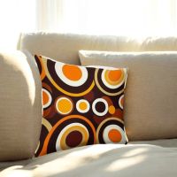Housse de coussin en polyester à motif retro design vintage