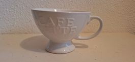 Weisse Café Latte Tasse von Depot, neuwertig, Vintage!