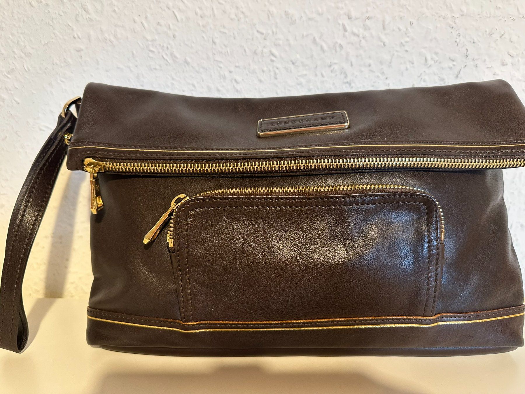 Longchamp Borse da donna: Pochette/Clutch longchamp cuir chocolat – Usato da Bernex venduto da euma1976