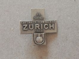 Abzeichen Kantonal Schwingfest Schwingen Zürich ZH 1959