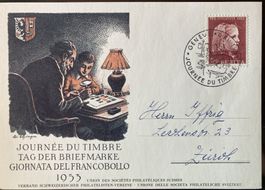 Tag der Briefmarke 1953 auf Originalkarte, SBK 18 Fr.