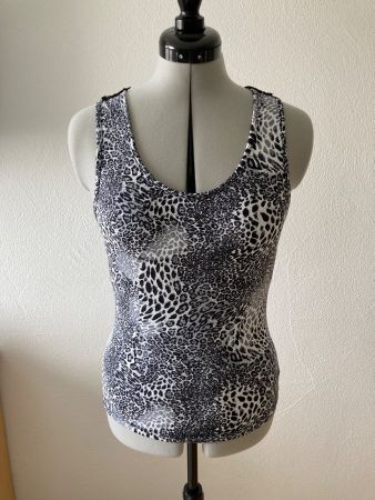 Spitzentop, Animalprint mit Glitzer