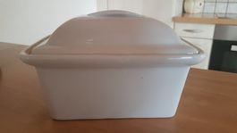 Terrine - cocotte rectangulaire avec couvercle blanche