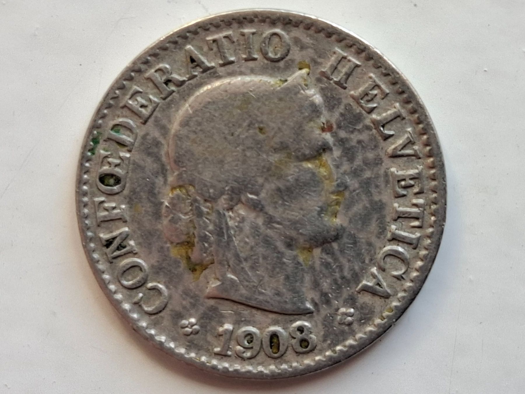 Tutti le monete: 5 Rappen 1908 (Abart) – Usato da Neuchâtel venduto da Grandloupblanc