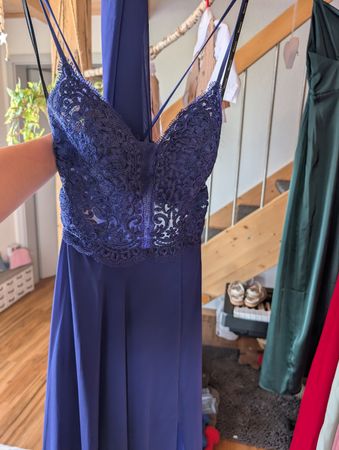 Kleid Dunkelblau Spitze Grösse S 
