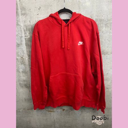Nike Sportswear Hoodie Sweat à Capuche Rouge Logo Brodé XL
