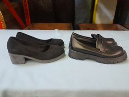 2 PAAR SCHUHE MIT ABSÄTZEN GRÖSSE 40 SCHWARZ NEU
