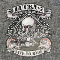 Lucky 7 Biker Metal Art Schild