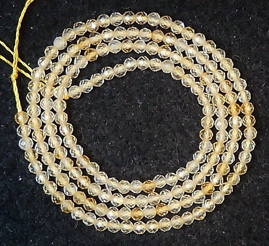 Catenine: 1 Strang echte kleine Citrin Perlen 1AA facettiert 2 mm – Nuovo (secondo la descrizione) da Müllheim Dorf venduto da GUENI01