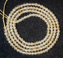 1 Strang echte kleine Citrin Perlen 1AA facettiert 2 mm