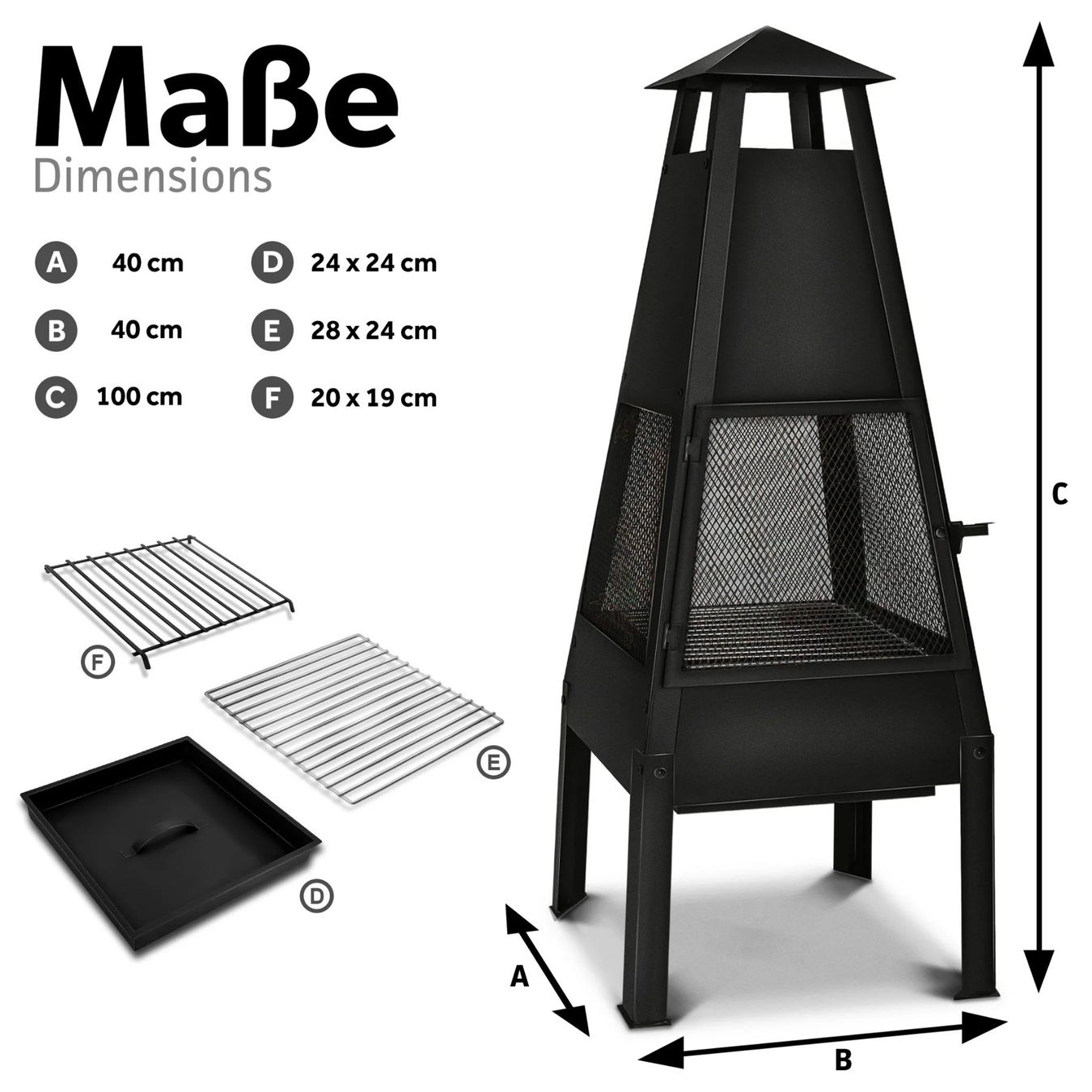 Griglie: Feuerstelle Gartenofen mit Abdeckung BBQ Grillrost – Nuovo e nell'imballaggio originale da Winterthur venduto da aredo