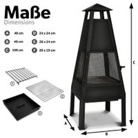 Feuerstelle Gartenofen mit Abdeckung BBQ Grillrost