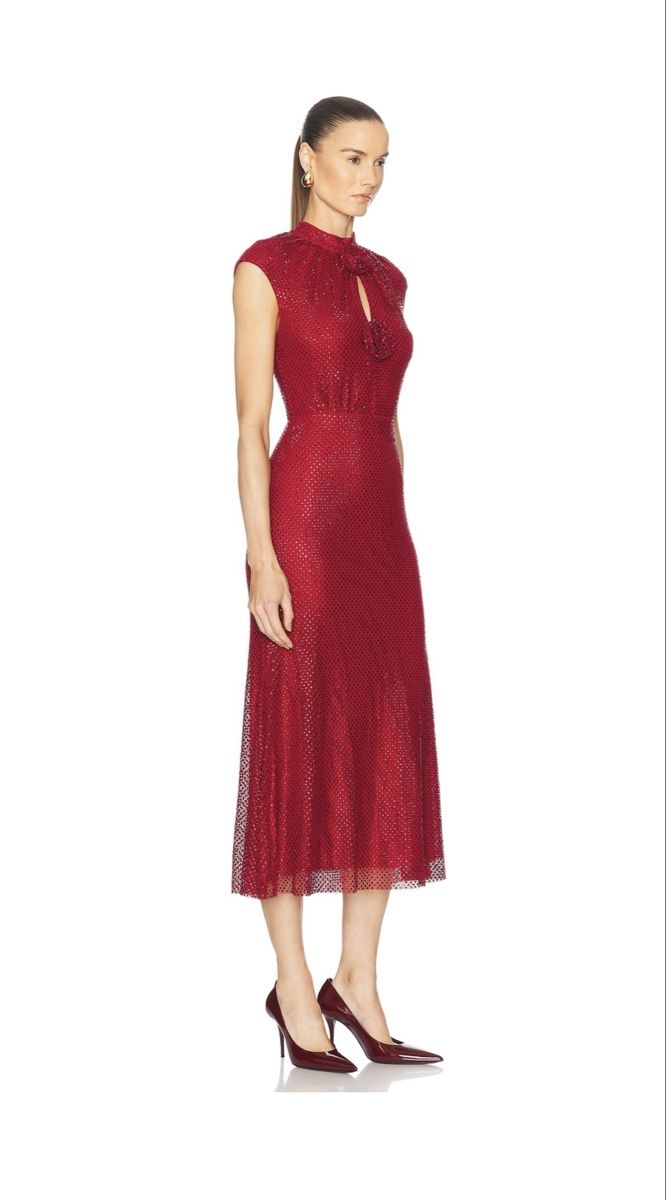 Self-Portrait Vestiti: Self Portrait Dress Rhinestone Fishnet Midi – Nuovo e nell'imballaggio originale da Altendorf venduto da Ro 3
