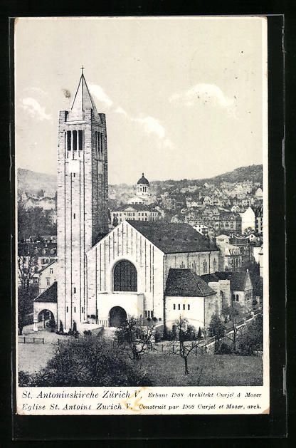 Cartoline postali: AK Zürich, St. Antoniuskirche, 1912 – Usato da Berlin venduto da bartko-reher