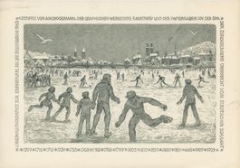 Original Lithographie Seegfrörni 1963 Zürich