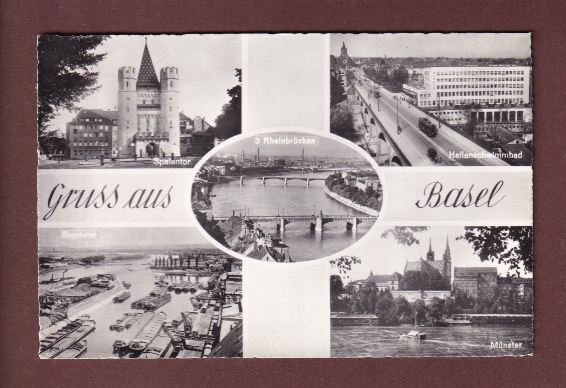Cartoline postali: Gruss aus BASEL - 5 Bilder - 1963 – Usato da Pully venduto da nicecards-shop