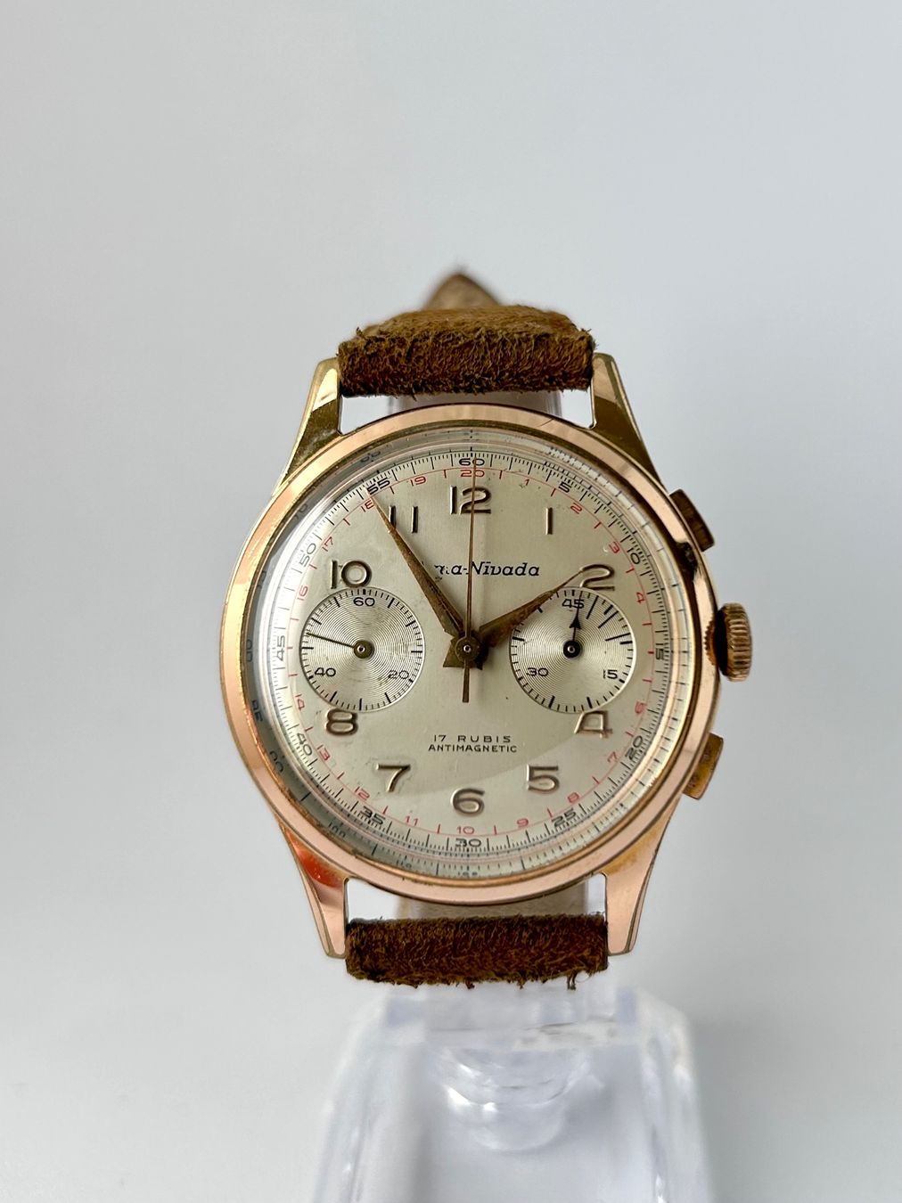 Nivada Orologi: Vintage Stima-Nivada Oversized Chronograph 38mm Landeron 149 – Usato da Vevey venduto da Vintage_Analog_Goods 1