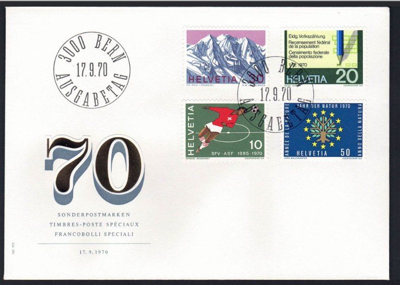Tutti i francobolli: Sammlung CH Ersttagsbriefe 1970 – Nuovo (secondo la descrizione) da Pfäffikon ZH venduto da Romulus 2