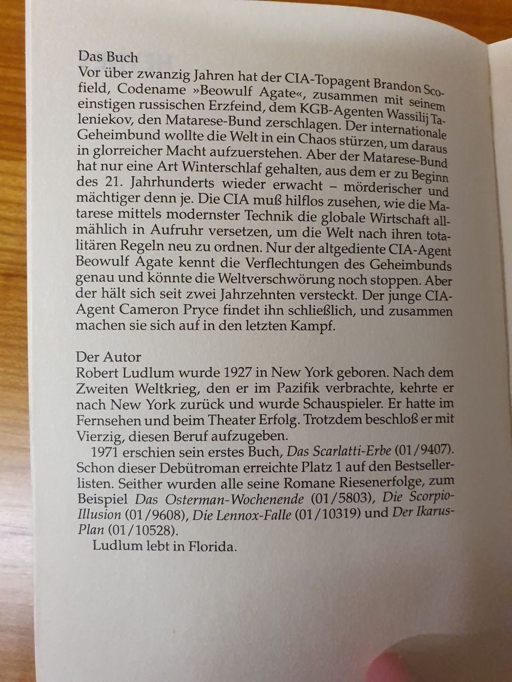 Libri: Robert Ludlum - Das Matarese Mosaik – Usato da Oberdorf BL venduto da BaldenEagle 2