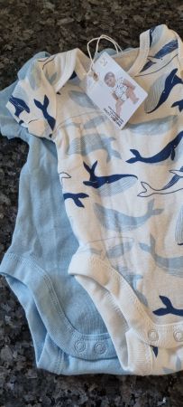 Baby Bodys 2er Set Wal Muster Grösse 62/68 Neu