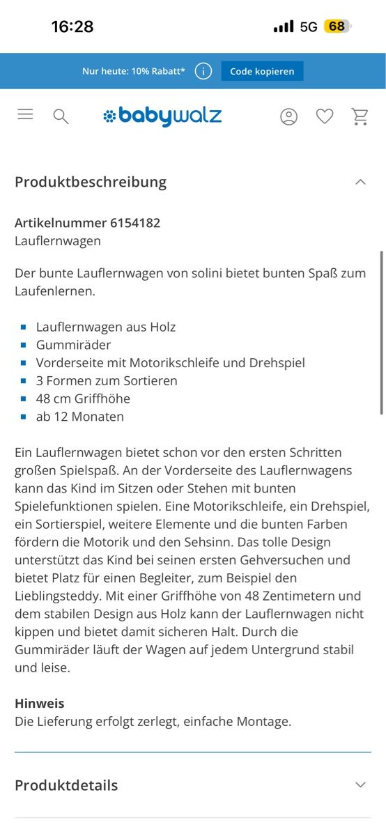 Giocattoli: Holz-Lauflernwagen – Usato da Beromünster venduto da Ana.8 3
