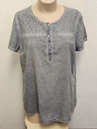 Charles Vögele Damen Bluse Tunika – Grau – Gr. 46 – 100% Bau