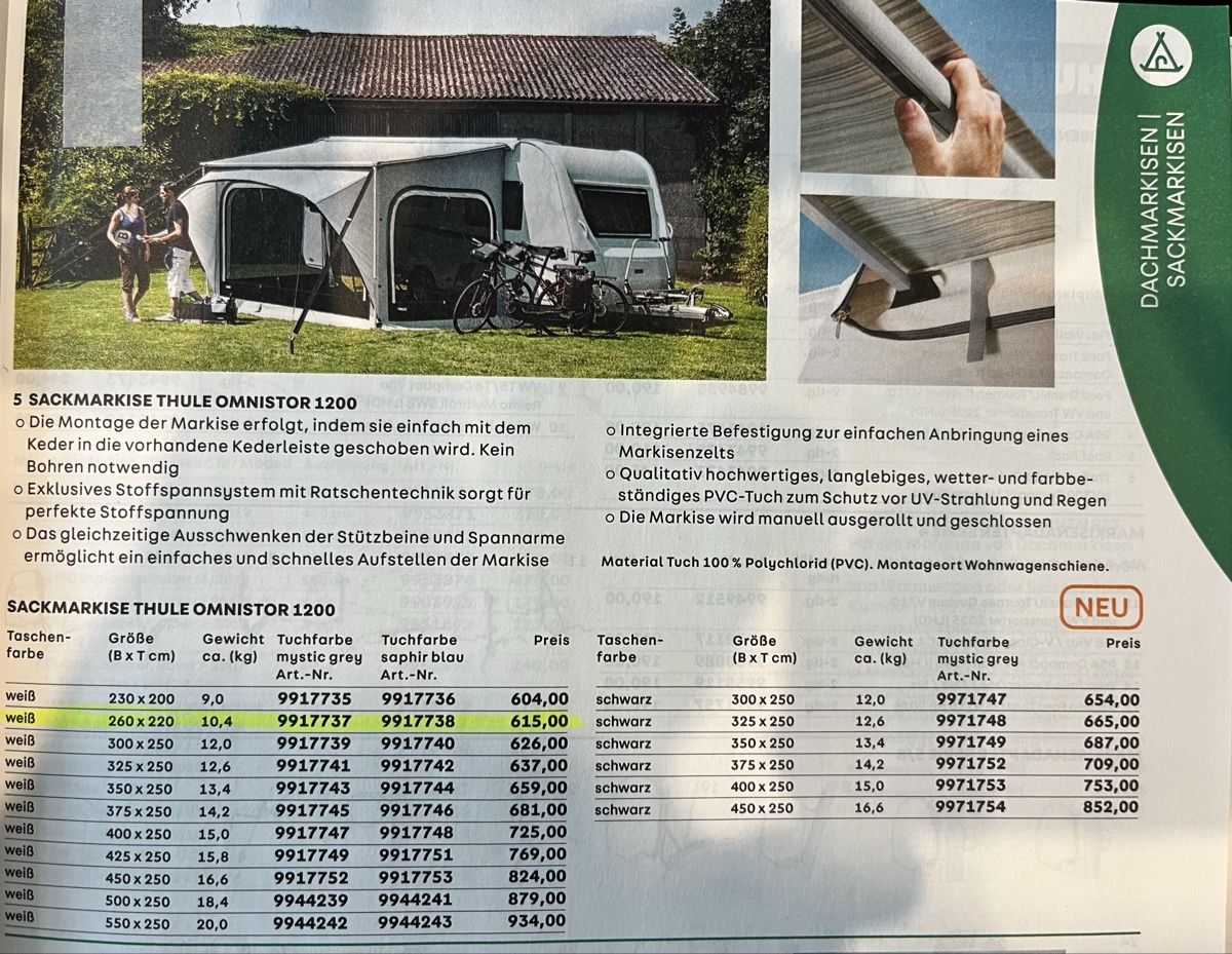 Véhicules de camping: Omniatore von Thule – Neuf avec emballage d'origine à Zürich par Faenni