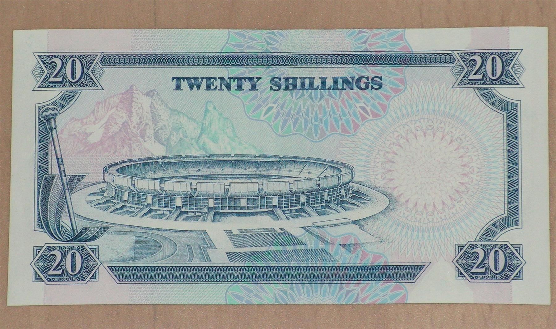 Banconote: Banknote Kenya 20 Shillings, 1992 – Usato da Oberriet SG venduto da Manick 1