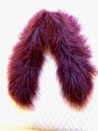 Eleganter Winter Kunstfell Kragen, Farbe bordeauxrot