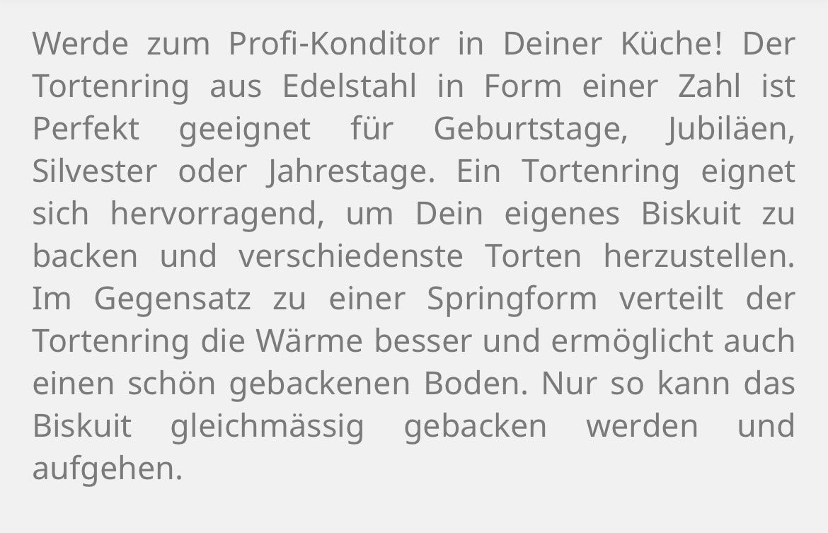 Teglie da forno: Tortenring Zahl 1 – Usato da Buchs ZH venduto da SegerLegende 4