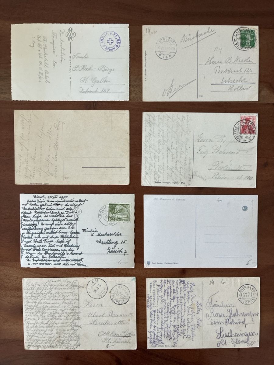 Cartoline postali: 18 Ansichtskarten Schweiz von Tesserete TI – Usato da Oftringen venduto da Cla.vD.74 1