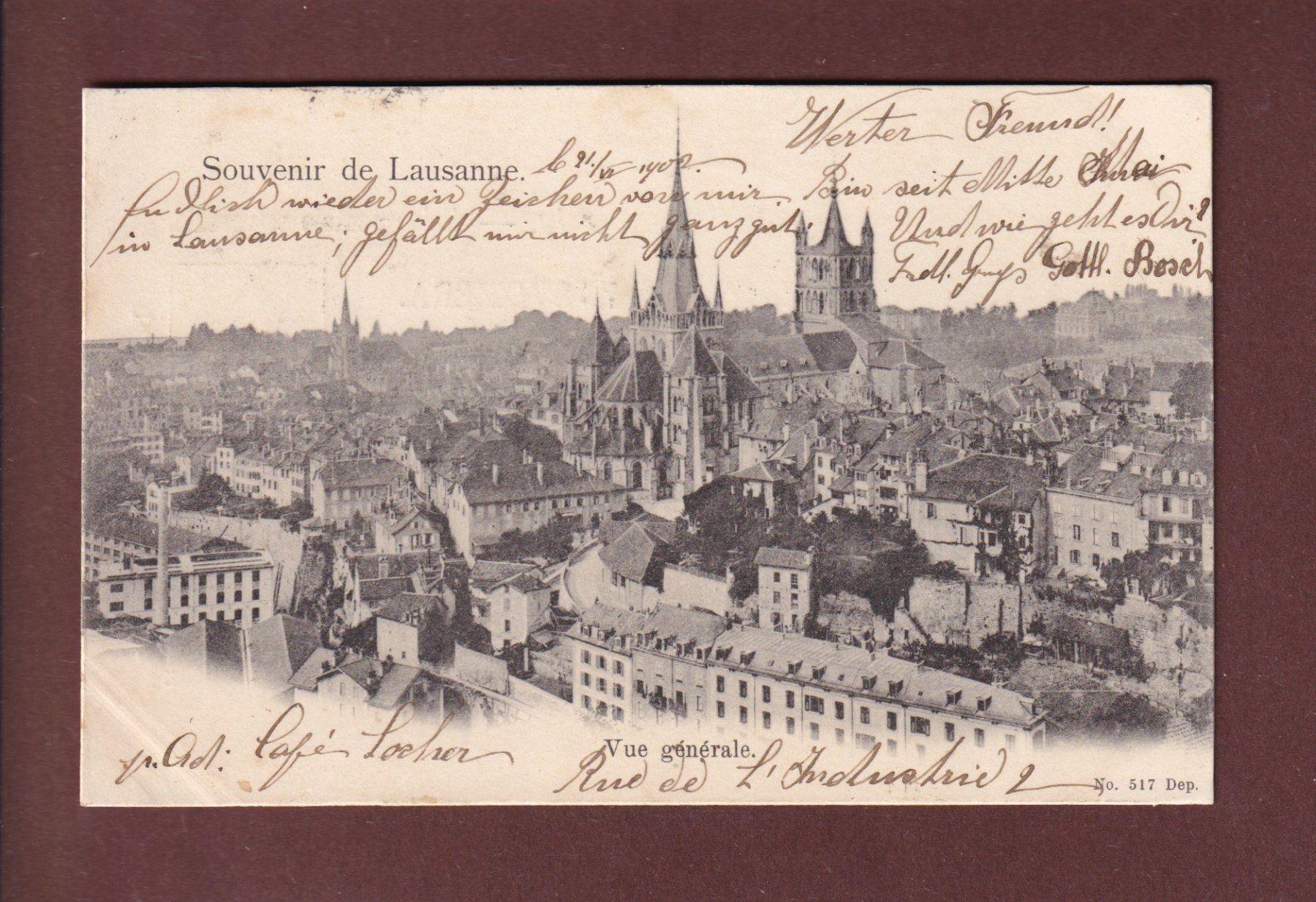 Ansichtskarten: Souvenir de LAUSANNE - 1902 – Gebraucht aus Pully von nicecards