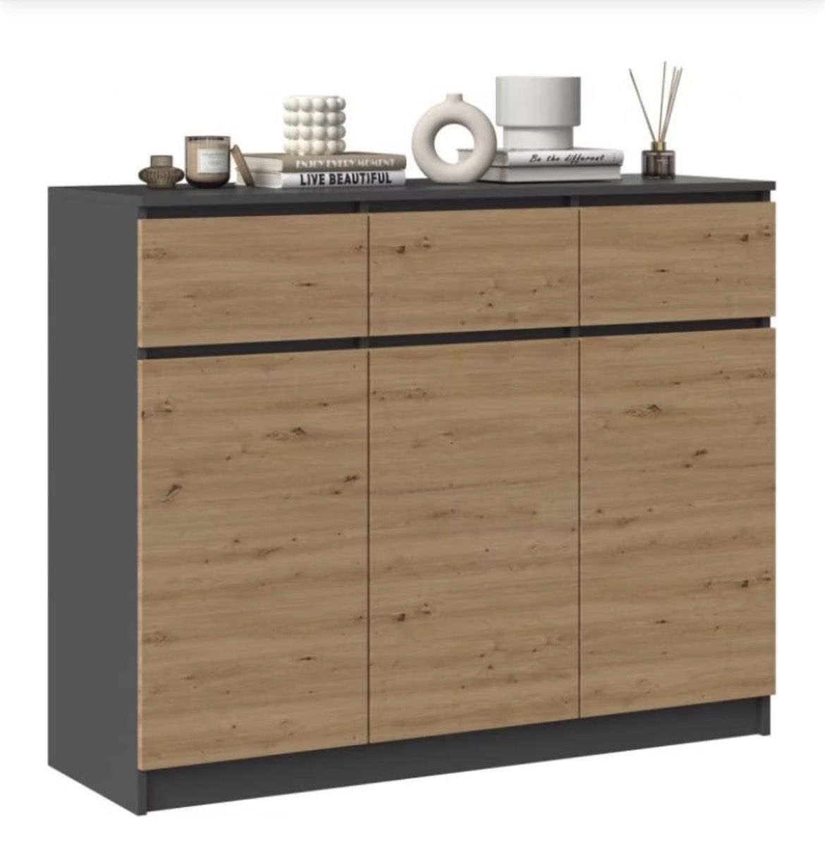 Cassettiere: Kommode Holzoptik Dunkelgrau/Hellbraun – Usato da Luzern venduto da Christian_hodel