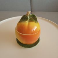 1972 "Goebel" Porzellan Honig / Zuckerdose in Pfirsichform