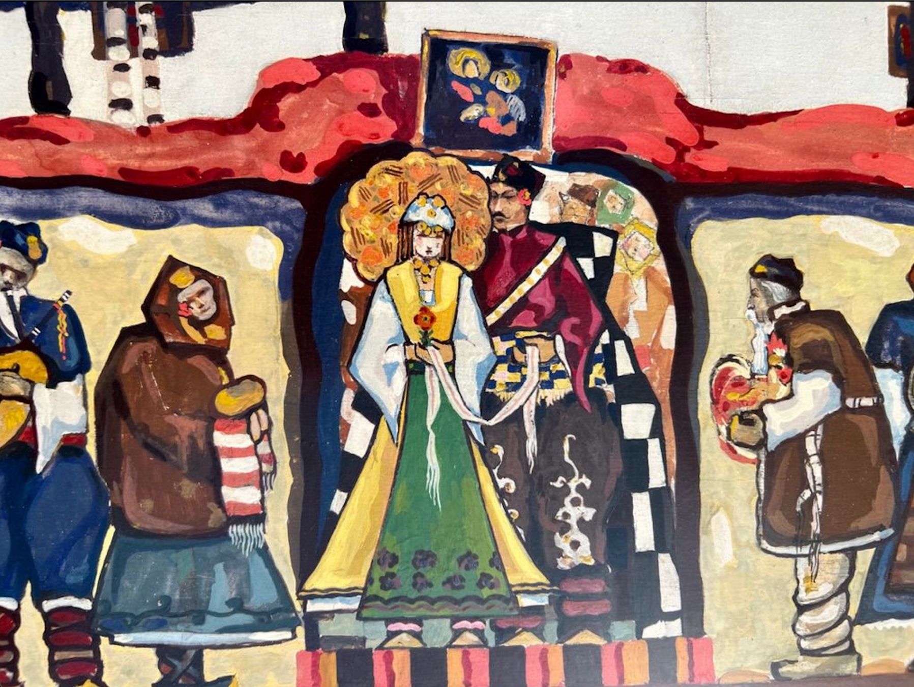 Gemälde: GOUACHE "SCÈNE DE MARIAGE ORTHODOXE" M.BELO 1934 GUSCLEF – Gebraucht aus Genève von aic_p8ld 2