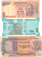 Indien 10, 50, 50 Rupees