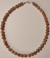 Halskette Mondstein facettiert, 44,5cm. Ø8mm.