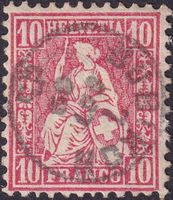 Sitzende: Nr.38 mit Fingerhut-Stempel: BUBIKON (ZH) sauber!