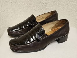 Elegante Leder-Loafer  Made in Italy Grösse 39.5 Dunkelbraun